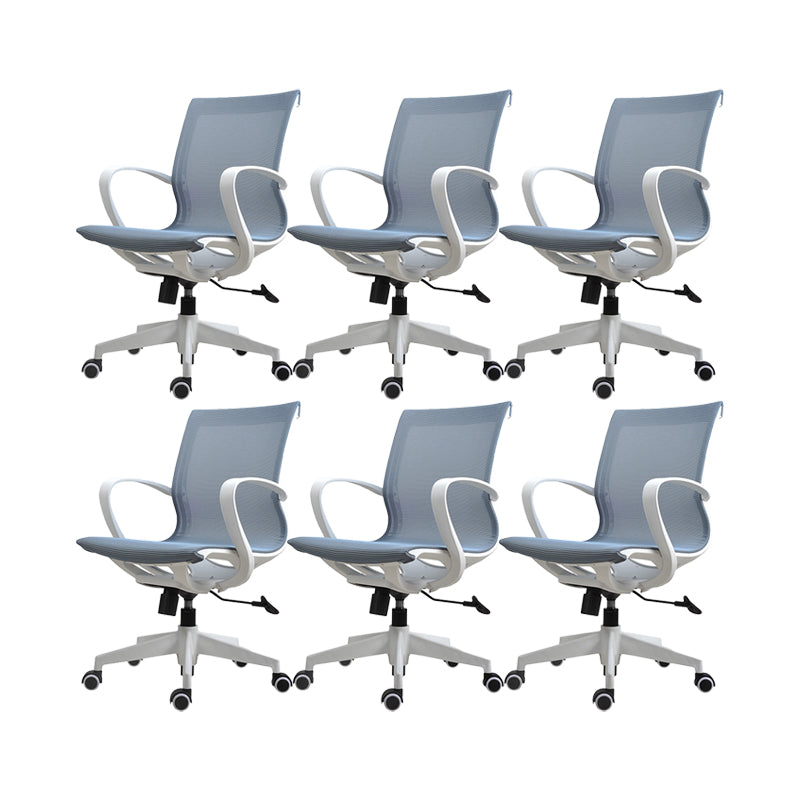 17" Wide Contemporary Desk Chair Breathable AirGrid Office Chair Blue 6 Piece Set Clearhalo 'furn' 'furn_office_chair' 'Furniture' 'Office Chairs' 'Office Furniture' 'office_chair' 6424160