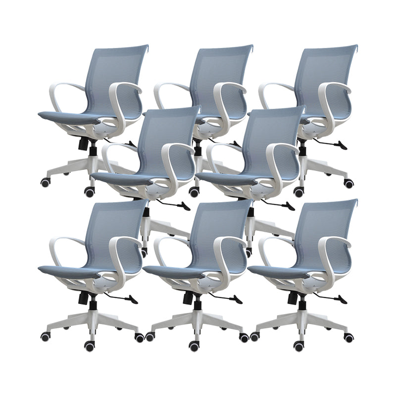 17" Wide Contemporary Desk Chair Breathable AirGrid Office Chair Blue 8 Piece Set Clearhalo 'furn' 'furn_office_chair' 'Furniture' 'Office Chairs' 'Office Furniture' 'office_chair' 6424163