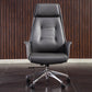 Padded Arms Contemporary Managers Chair Gray Leather Swivel Chair Clearhalo 'furn' 'furn_office_chair' 'Furniture' 'Office Chairs' 'Office Furniture' 'office_chair' 6424197