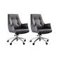 Padded Arms Contemporary Managers Chair Gray Leather Swivel Chair 2 Piece Set Mid-Back (14-22 in.) Clearhalo 'furn' 'furn_office_chair' 'Furniture' 'Office Chairs' 'Office Furniture' 'office_chair' 6424198