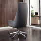 Padded Arms Contemporary Managers Chair Gray Leather Swivel Chair Clearhalo 'furn' 'furn_office_chair' 'Furniture' 'Office Chairs' 'Office Furniture' 'office_chair' 6424201