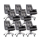 Padded Arms Contemporary Managers Chair Gray Leather Swivel Chair 8 Piece Set Mid-Back (14-22 in.) Clearhalo 'furn' 'furn_office_chair' 'Furniture' 'Office Chairs' 'Office Furniture' 'office_chair' 6424204