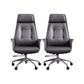 Padded Arms Contemporary Managers Chair Gray Leather Swivel Chair 2 Piece Set High-Back (Over 22 in.) Clearhalo 'furn' 'furn_office_chair' 'Furniture' 'Office Chairs' 'Office Furniture' 'office_chair' 6424206