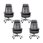 Padded Arms Contemporary Managers Chair Gray Leather Swivel Chair 4 Piece Set High-Back (Over 22 in.) Clearhalo 'furn' 'furn_office_chair' 'Furniture' 'Office Chairs' 'Office Furniture' 'office_chair' 6424208