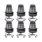 Padded Arms Contemporary Managers Chair Gray Leather Swivel Chair 6 Piece Set High-Back (Over 22 in.) Clearhalo 'furn' 'furn_office_chair' 'Furniture' 'Office Chairs' 'Office Furniture' 'office_chair' 6424210