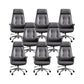 Padded Arms Contemporary Managers Chair Gray Leather Swivel Chair 8 Piece Set High-Back (Over 22 in.) Clearhalo 'furn' 'furn_office_chair' 'Furniture' 'Office Chairs' 'Office Furniture' 'office_chair' 6424212
