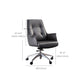 Padded Arms Contemporary Managers Chair Gray Leather Swivel Chair Clearhalo 'furn' 'furn_office_chair' 'Furniture' 'Office Chairs' 'Office Furniture' 'office_chair' 6424215