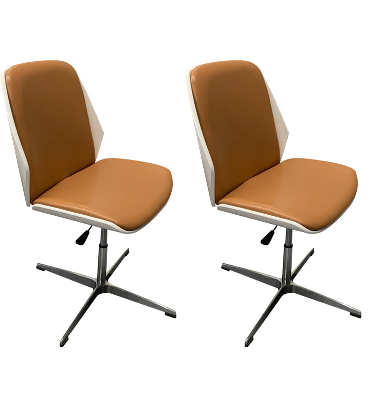 Silla de escritorio moderna Silla de conferencia de madera Silla con respaldo medio con ruedas