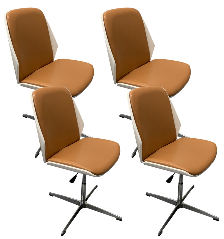 Silla de escritorio moderna Silla de conferencia de madera Silla con respaldo medio con ruedas