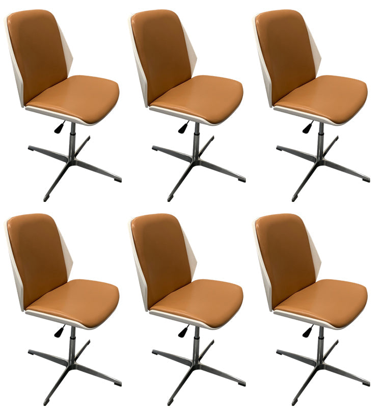 Silla de escritorio moderna Silla de conferencia de madera Silla con respaldo medio con ruedas