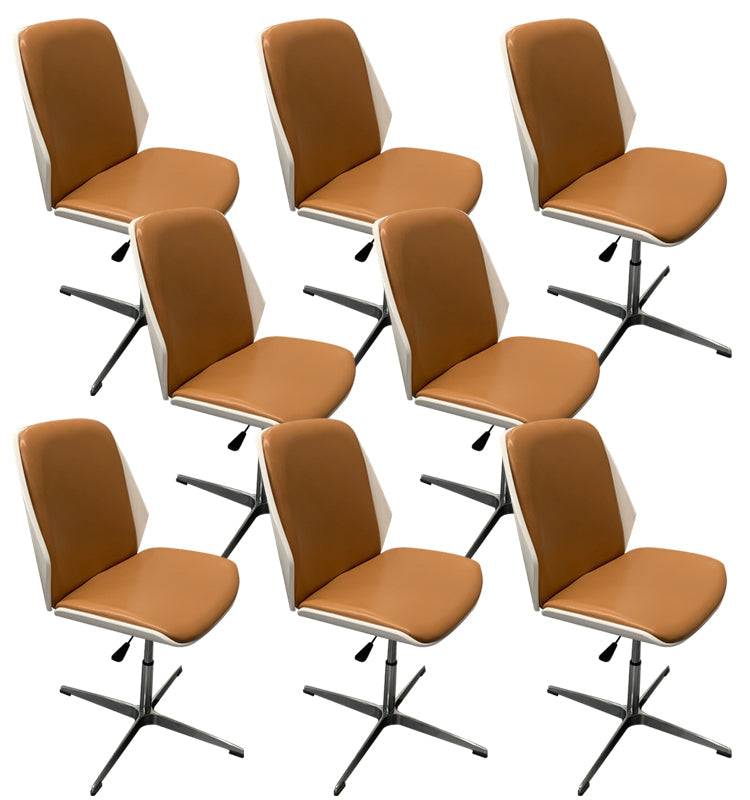 Silla de escritorio moderna Silla de conferencia de madera Silla con respaldo medio con ruedas