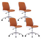 Silla de escritorio moderna Silla de conferencia de madera Silla con respaldo medio con ruedas