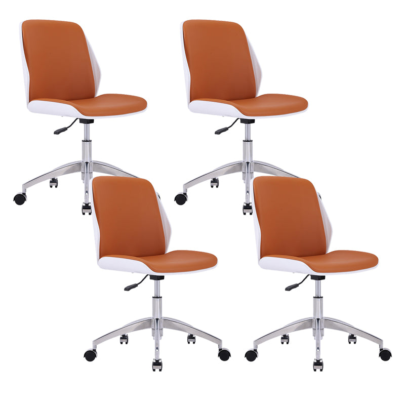 Silla de escritorio moderna Silla de conferencia de madera Silla con respaldo medio con ruedas