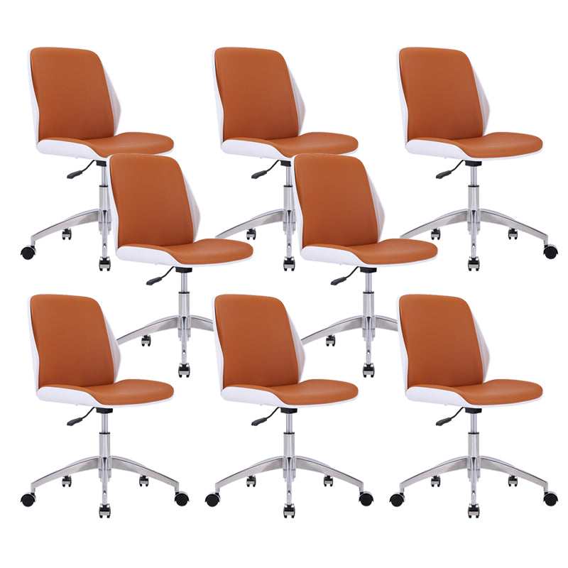 Silla de escritorio moderna Silla de conferencia de madera Silla con respaldo medio con ruedas