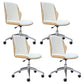 Silla de escritorio moderna Silla de conferencia de madera Silla con respaldo medio con ruedas