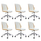Silla de escritorio moderna Silla de conferencia de madera Silla con respaldo medio con ruedas