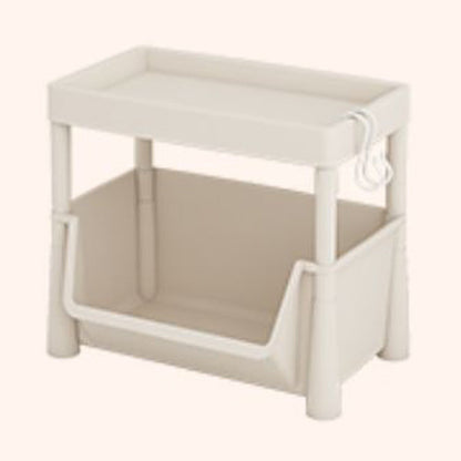 Contemporary Plastic Bookshelf White Standard Shelf Bookcase for Study Room