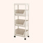 Contemporary Plastic Bookshelf White Standard Shelf Bookcase for Study Room