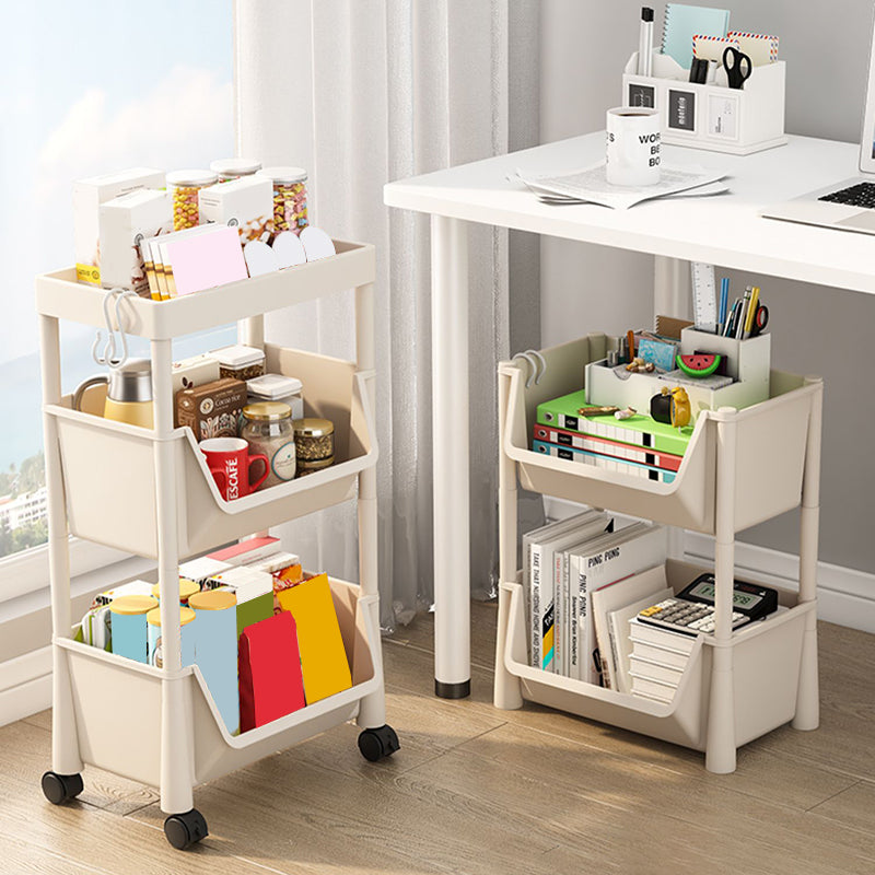 Contemporary Plastic Bookshelf White Standard Shelf Bookcase for Study Room