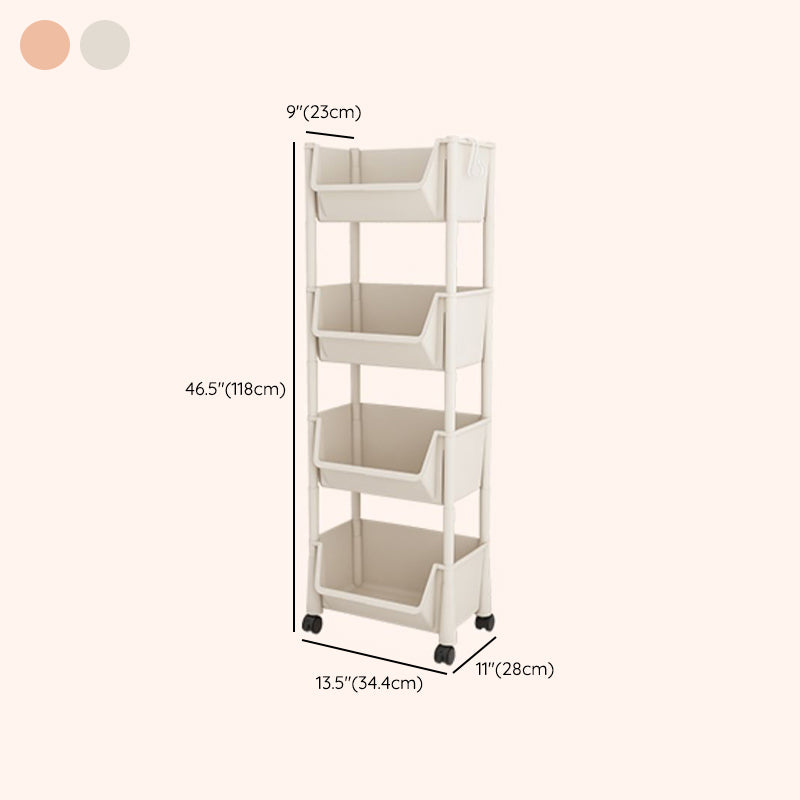 Contemporary Plastic Bookshelf White Standard Shelf Bookcase for Study Room