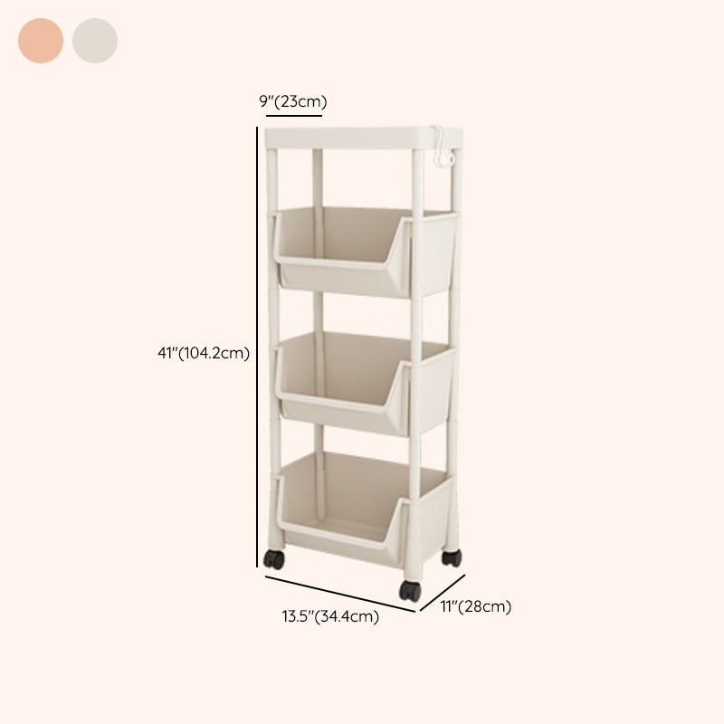 Contemporary Plastic Bookshelf White Standard Shelf Bookcase for Study Room