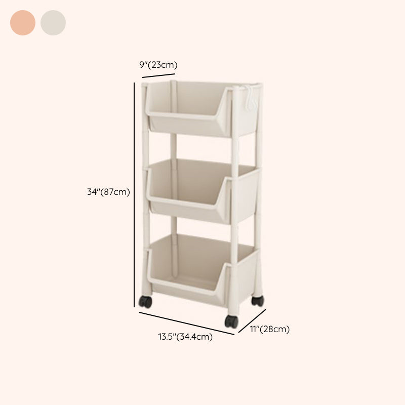 Contemporary Plastic Bookshelf White Standard Shelf Bookcase for Study Room