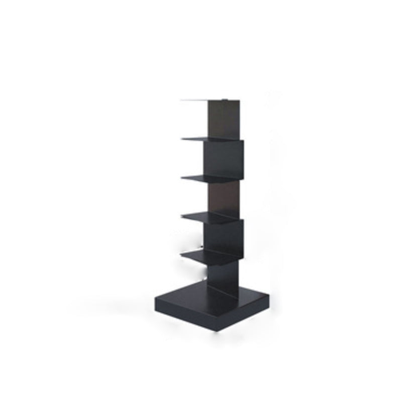 Contemporary Standard Metal Bookshelf Closed Back Bookcase with Shelves 13.8"L x 13.8"W x 36.2"H Black Clearhalo 'Bookcases' 'furn' 'furn_bookcases' 'Furniture' 'Office Furniture' 6424419