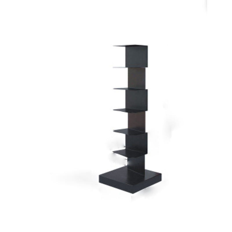 Contemporary Standard Metal Bookshelf Closed Back Bookcase with Shelves 13.8"L x 13.8"W x 42.9"H Black Clearhalo 'Bookcases' 'furn' 'furn_bookcases' 'Furniture' 'Office Furniture' 6424421