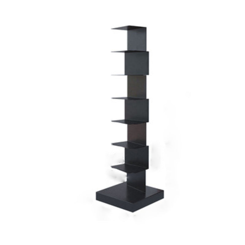 Contemporary Standard Metal Bookshelf Closed Back Bookcase with Shelves 13.8"L x 13.8"W x 49.6"H Black Clearhalo 'Bookcases' 'furn' 'furn_bookcases' 'Furniture' 'Office Furniture' 6424423