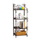 Metal Vertical Book Shelf Etagere Open Shelf Bookcase for Home