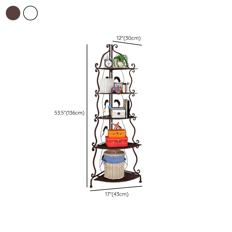 Metal Vertical Book Shelf Etagere Open Shelf Bookcase for Home