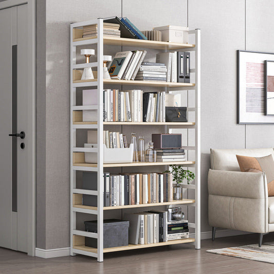 Modern Wood Shelf 11.8-inch Wide Open Etagere Bookcase in Matte Finish