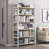 Modern Wood Shelf 11.8-inch Wide Open Etagere Bookcase in Matte Finish