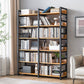 Modern Wood Shelf 11.8-inch Wide Open Etagere Bookcase in Matte Finish