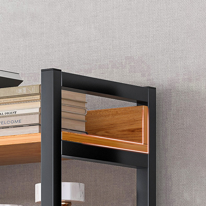 Modern Wood Shelf 11.8-inch Wide Open Etagere Bookcase in Matte Finish