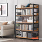 Modern Wood Shelf 11.8-inch Wide Open Etagere Bookcase in Matte Finish