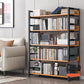 Modern Wood Shelf 11.8-inch Wide Open Etagere Bookcase in Matte Finish