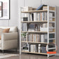 Modern Wood Shelf 11.8-inch Wide Open Etagere Bookcase in Matte Finish