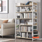 Modern Wood Shelf 11.8-inch Wide Open Etagere Bookcase in Matte Finish