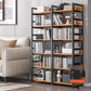 Modern Wood Shelf 11.8-inch Wide Open Etagere Bookcase in Matte Finish