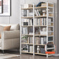 Modern Wood Shelf 11.8-inch Wide Open Etagere Bookcase in Matte Finish