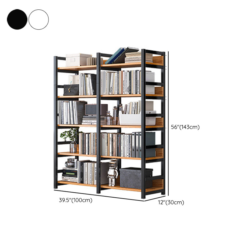 Modern Wood Shelf 11.8-inch Wide Open Etagere Bookcase in Matte Finish