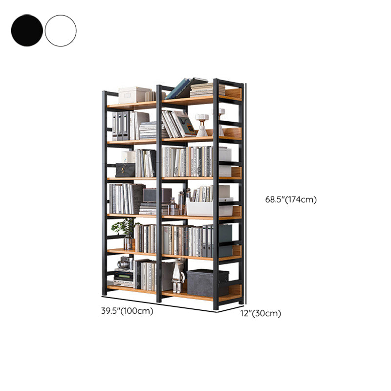 Modern Wood Shelf 11.8-inch Wide Open Etagere Bookcase in Matte Finish