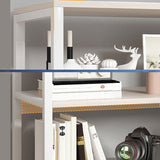 Contemporary Metal and Wooden Book Shelf Open Back Bookshelf for Home Office