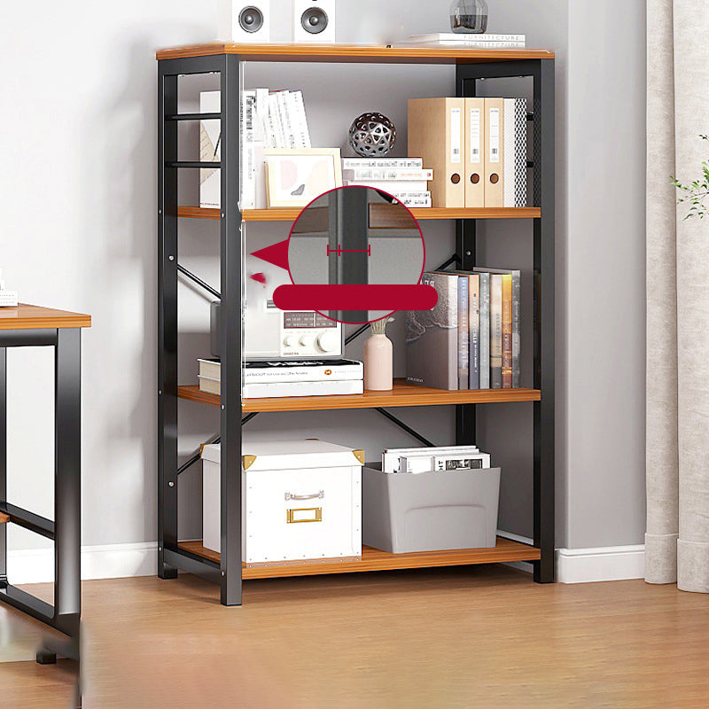 Contemporary Metal and Wooden Book Shelf Open Back Bookshelf for Home Office