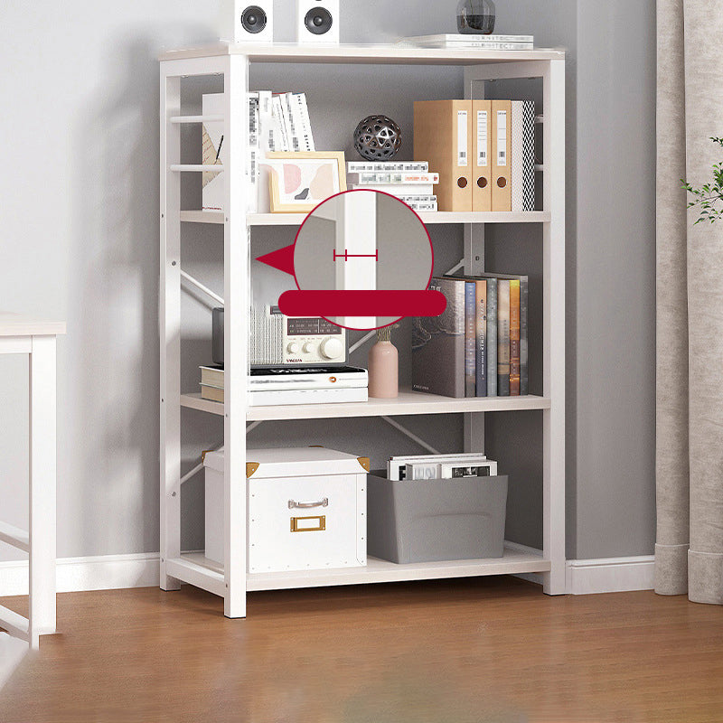 Contemporary Metal and Wooden Book Shelf Open Back Bookshelf for Home Office