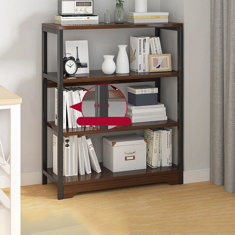 Contemporary Metal and Wooden Book Shelf Open Back Bookshelf for Home Office