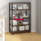Contemporary Metal and Wooden Book Shelf Open Back Bookshelf for Home Office