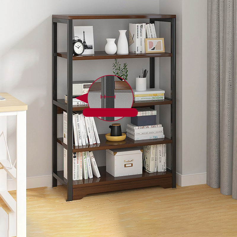 Contemporary Metal and Wooden Book Shelf Open Back Bookshelf for Home Office