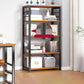 Contemporary Metal and Wooden Book Shelf Open Back Bookshelf for Home Office